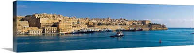 Malta, Valletta, Mediterranean sea, View of Valletta from Senglea