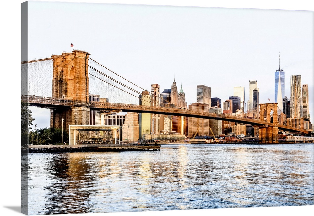 USA, New York City, Manhattan, East River, Brooklyn Bridge, Brooklyn Bridge Park