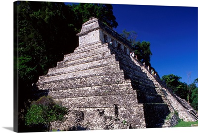 Mexico, Palenque archaeological site, Palace and Temple of the Inscriptions