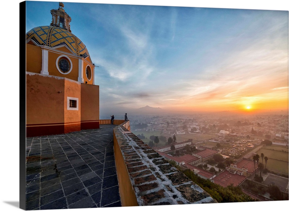 Mexico, Puebla, Cholula, Iglesia de Nuestra Senora de los Remedios at dawn.