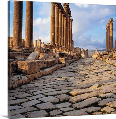 Middle East, Jordan, Jerash, old Roman ruins, the columns street (Cardo)