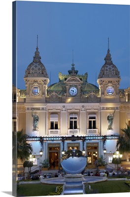 Monaco, Monte Carlo, French Riviera, Casino at night