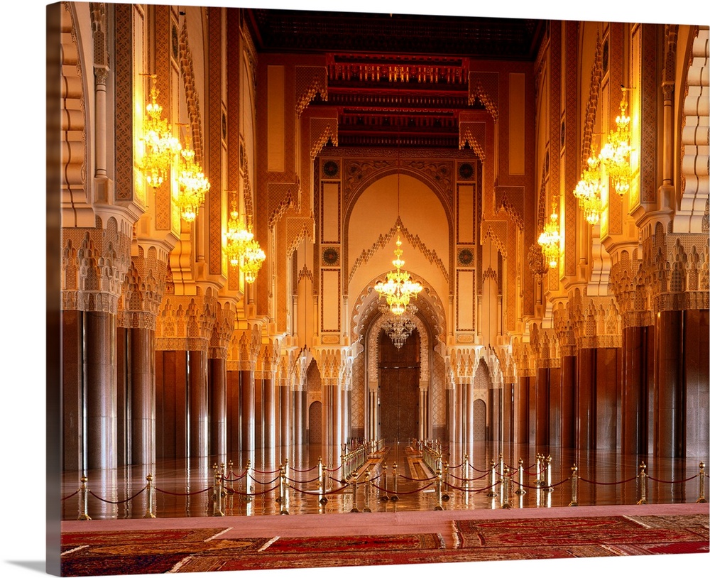 Morocco, Casablanca, Mosque Hassan II, interior