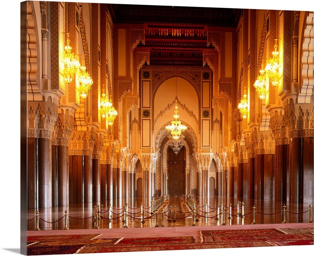 Morocco Casablanca Mosque Hassan Ii Interior Wall Art Canvas Prints Framed Prints Wall 9665