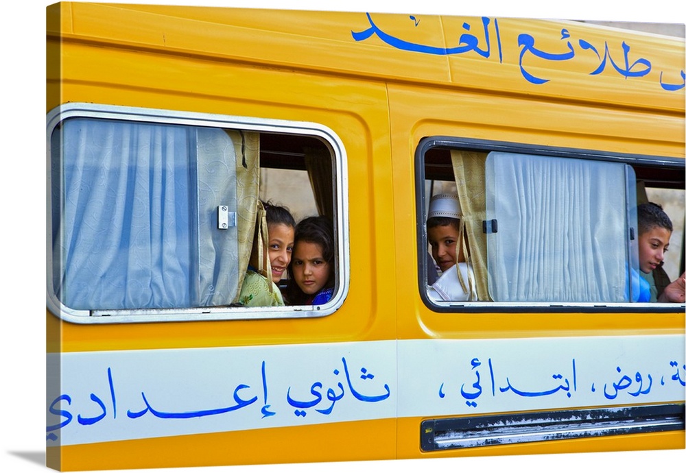 Morocco, Meknes, Children in local bus