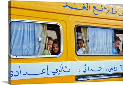 Morocco, Meknes, Children in local bus