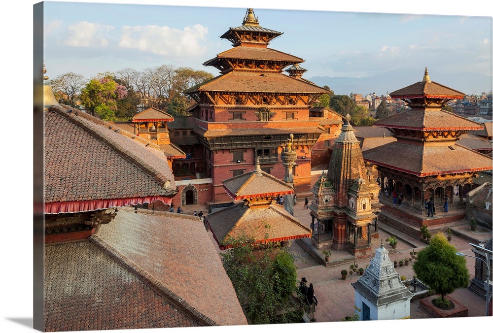 Nepal, Central, Patan, Lalitpur, Patan Durbar Square, Ancient buildings in Patan Durbar Square, one of the three Durbar Sq...