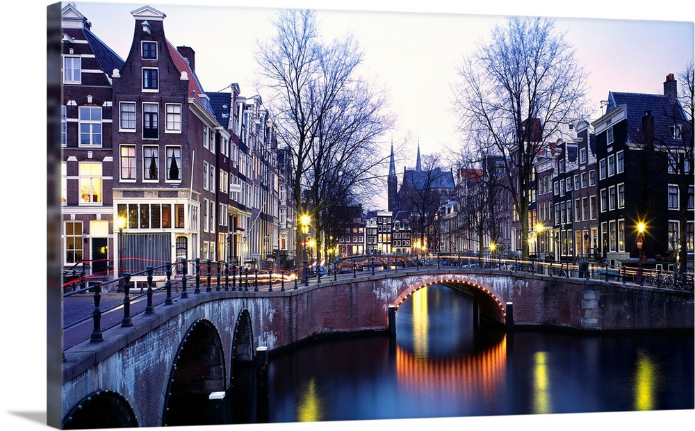 Netherlands, North Holland, Amsterdam, Typical view of  the Singel channel
