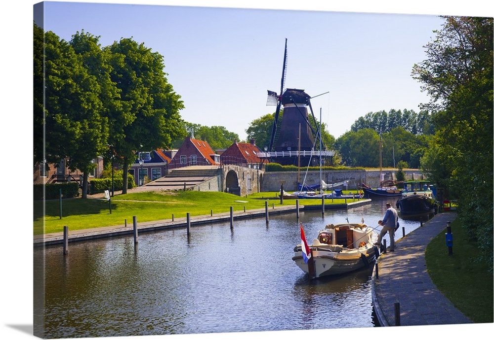 Netherlands, Friesland, Benelux, Sloten, Windmill.