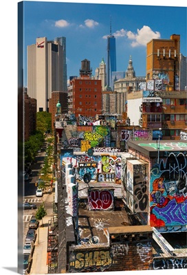 New York City, Brooklyn, Dumbo, View from Manhattan bridge