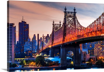 New York City, Ed Koch Queensboro Bridge At Sunset