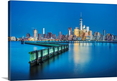 New York City, Lower Manhattan Skyline Seen From Jersey City, New Jersey
