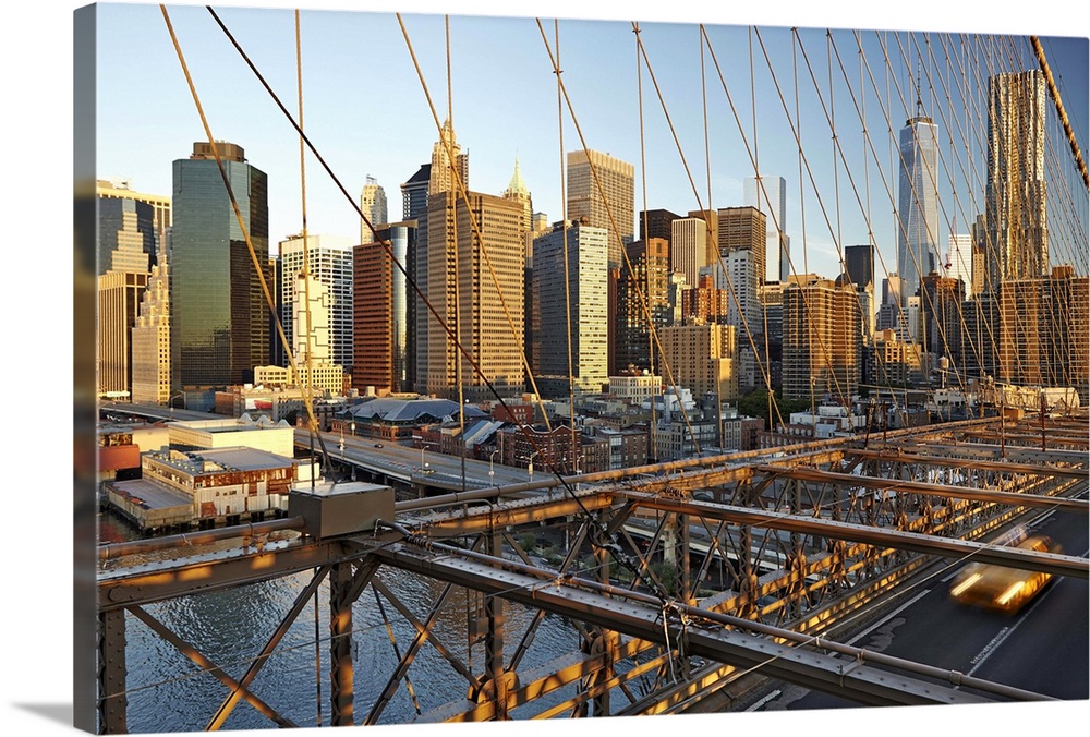 USA, New York City, Manhattan, Brooklyn Bridge.