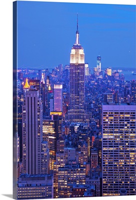 New York City, Manhattan, Empire State building at night
