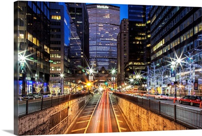 New York City, Manhattan, night scene over Park avenue