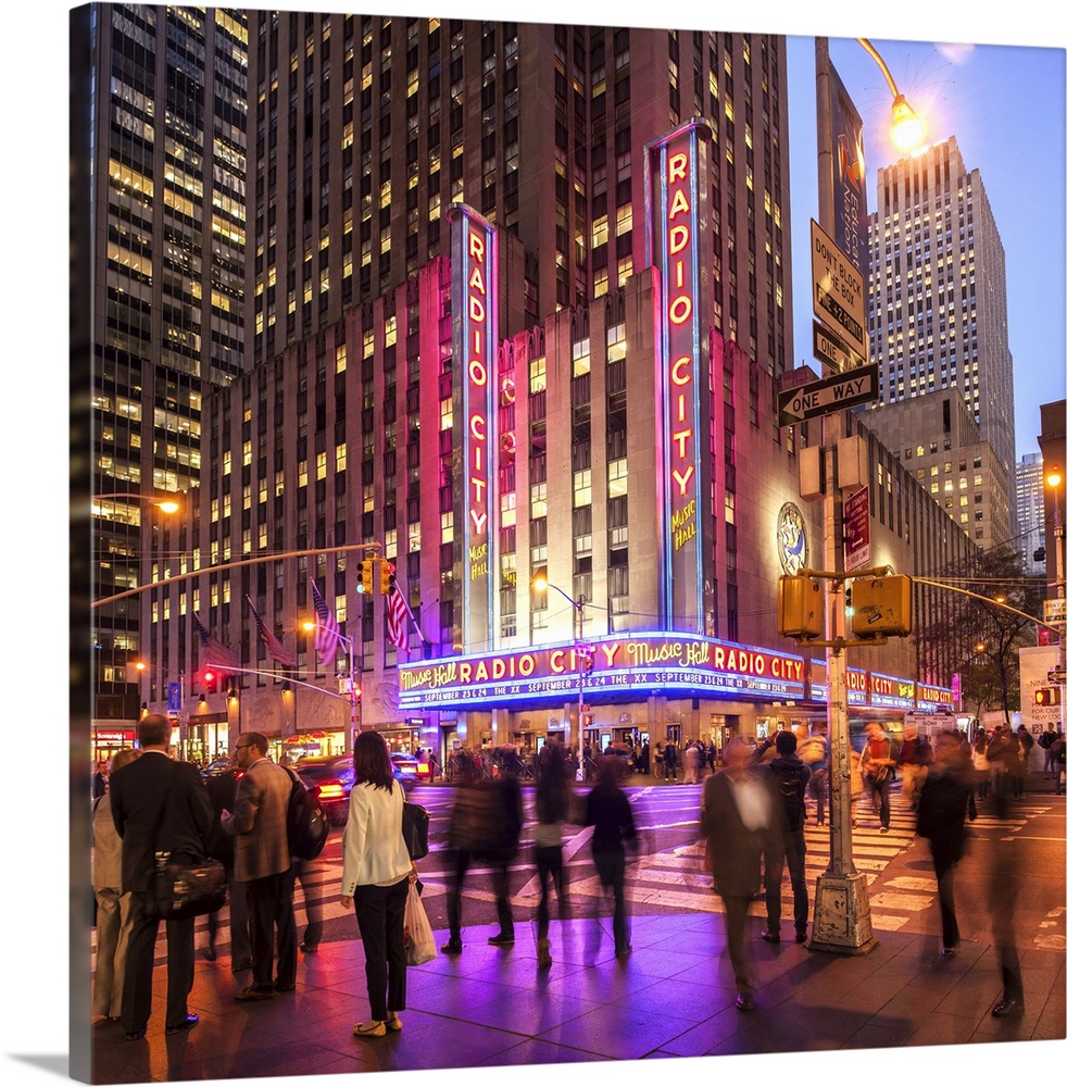 New York City, Rockefeller Center, Radio City Music Hall, 6th Avenue Wall  Art, Canvas Prints, Framed Prints, Wall Peels | Great Big Canvas