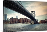 New York City Williamsburg Bridge And Lower Manhattan Skyline Great 
