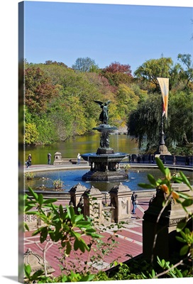 New York, New York City, Central Park, looking over Bethesda Terrace