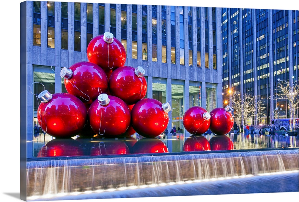 New York, New York City, Christmas time, Ornaments Balls, 1251 Sixth Avenue