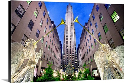 New York, New York City, Rockefeller Center at Christmas time