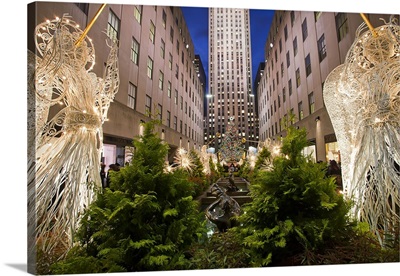 New York, New York City, Rockefeller Center at Christmas time