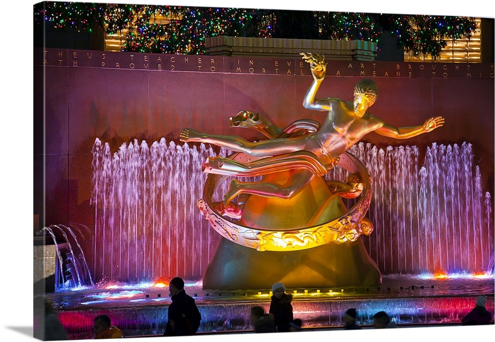 New York, New York City, Rockefeller Center at Christmas time