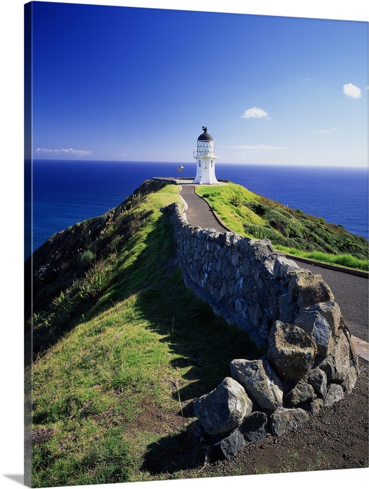 New Zealand, North Island, Aupori Peninsula, Cape Reinga lighthouse Wall Art, Canvas Prints