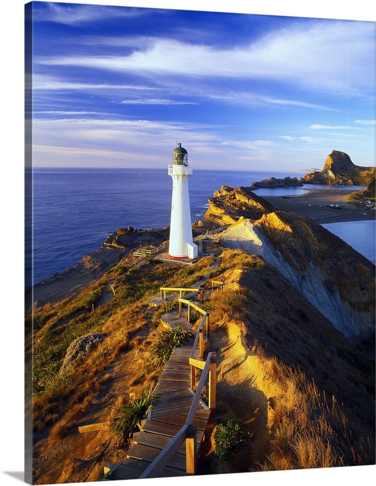 New Zealand, North Island, Wellington, Castlepoint lighthouse Wall Art