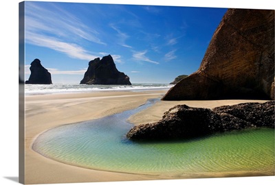 New Zealand, South Island, Nelson Bays, Wharariki beach, Golden Bay
