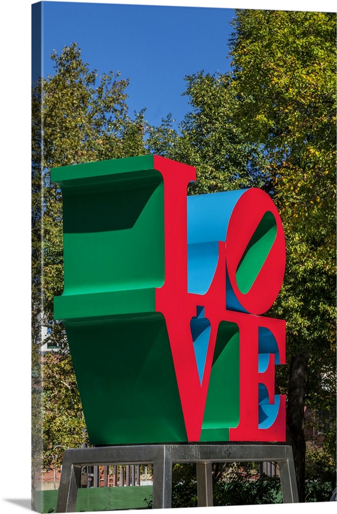 Pennsylvania, Philadelphia,Center City, Love Park, and Love Sculpture.
