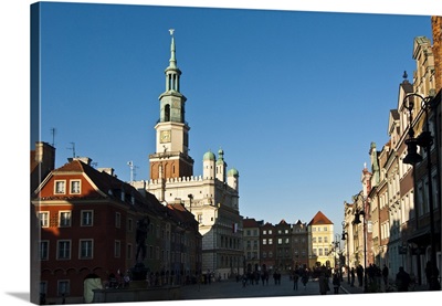 Poland, Greater Poland, Central Europe, Poznan, Stary Rynek and town hall