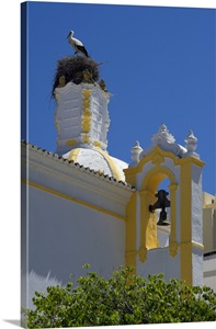 Portugal, Faro, a stork's nest on the Capela de Santo Amaro church in Faro image thumbnail