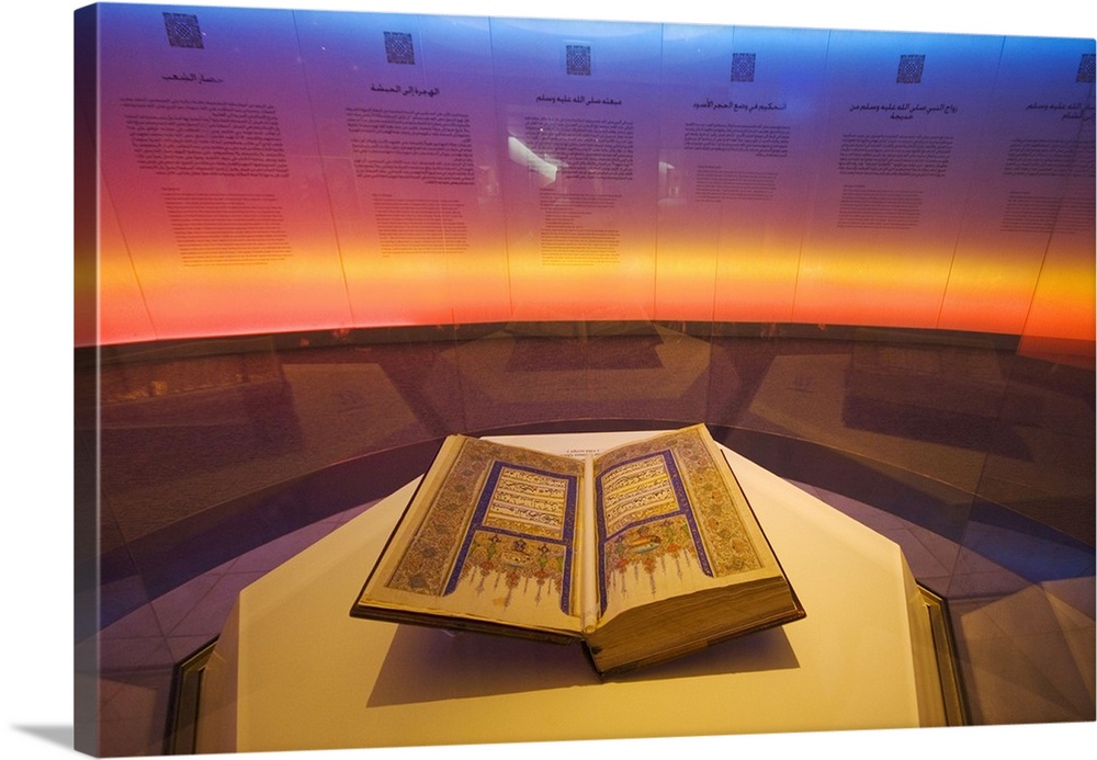 Saudi Arabia, Ar Riyad, Riyadh, Ancient Koran display at the historical museum
