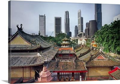 Singapore, Singapore City, The roofs of Thian Hock Theng temple