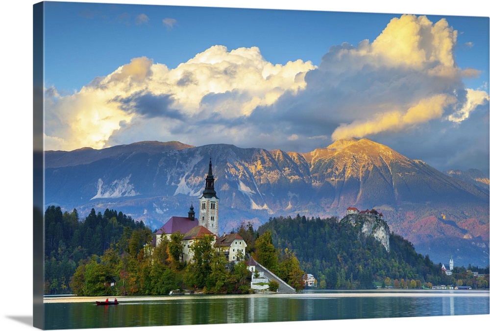 Slovenia, Upper Carniola, Julian Alps, Triglav National Park, Bled, Bled Island with the Church of the Assumption.