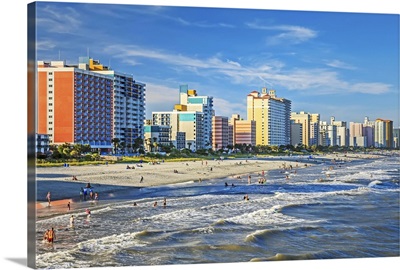 South Carolina, North Myrtle Beach, looking north from 14 stpier