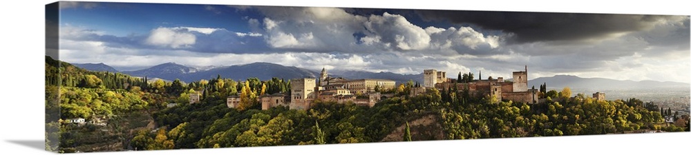 Spain, Andalusia, Mediterranean area, Granada district, Granada, Alhambra Palace, Alhambra Palace panoramic