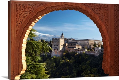 Spain, Andalusia, Granada, View of Alhambra Palace from Albayzin