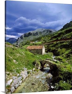 Spain, Asturias, Picos de Europa National Park, Sotres, Landscape near the village