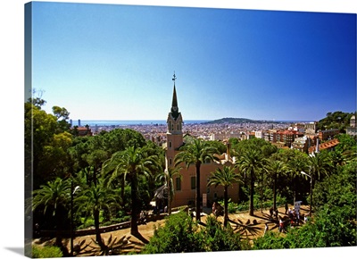 Spain, Barcelona, Parc (park) Guell, View near the Casa-Museu Gaudi