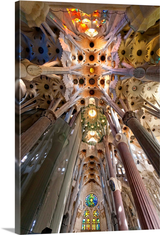 Spain, Catalonia, Barcelona, Barcelona district, Sagrada Familia, Ceiling (Gaud.. architect)