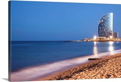 Spain, Catalonia, Barcelona, Barceloneta Beach, W Hotel known as Vela Hotel