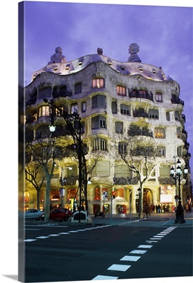 Spain, Catalonia, Barcelona, Casa Mila, La Pedrera, designed by Antonio Gaudi