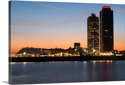Spain, Catalonia, Barcelona, Mapfre Tower and Arts Tower