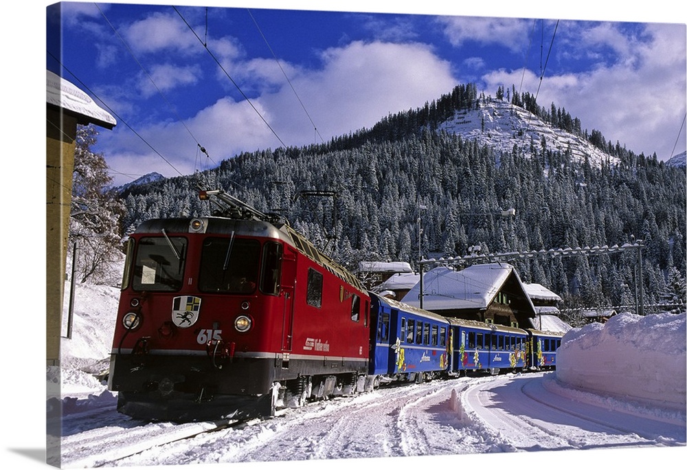 Switzerland, Alps, Arosa, The Arosa Express run go down the valley to Chur