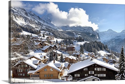 Switzerland, Bern, Alps, Berner Oberland, Wengen, Village of Wengen