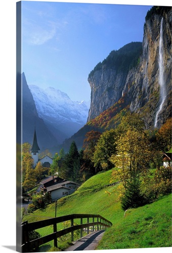 Switzerland, Bern, Lauterbrunnental (Lauterbrunnen Valley), Trummelbach Falls Stretched Canvas Print