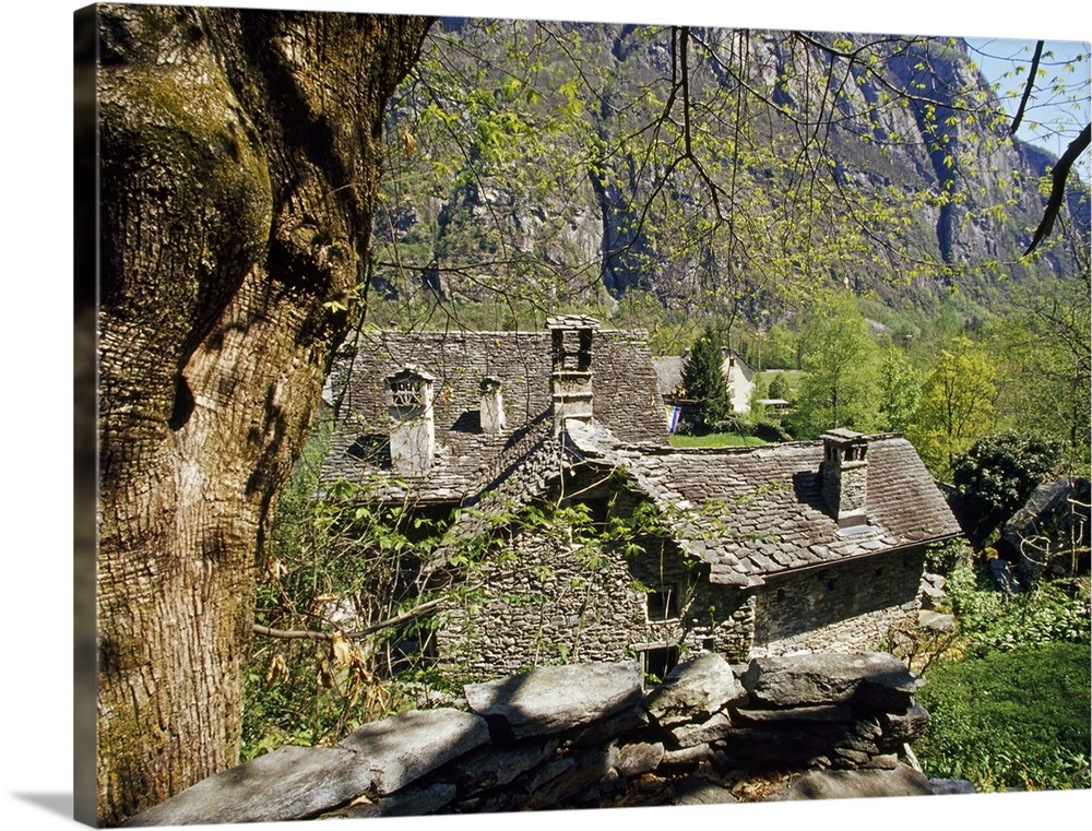 Switzerland, Ticino, Central Europe, Cevio, Maggia Valley, view of the village