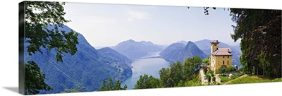 Switzerland, Ticino, Lago di Lugano, Mount San Salvatore