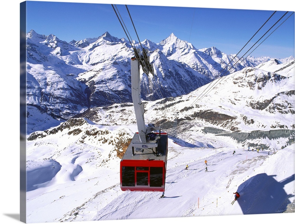 Switzerland, Valais, Zermatt, Stockhorn mountain cable car Wall Art